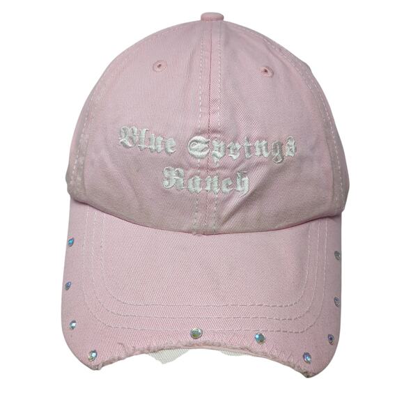 Blue Eprtngs Ranch Slideback Baseball Cap Pink OS Adjustable Embroidered Ha - Picture 1 of 9